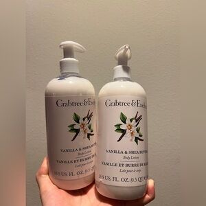 2X Crabtree & Evelyn Vanilla & Shea Butter Body Lotion (16.9 fl oz / 500 ml)